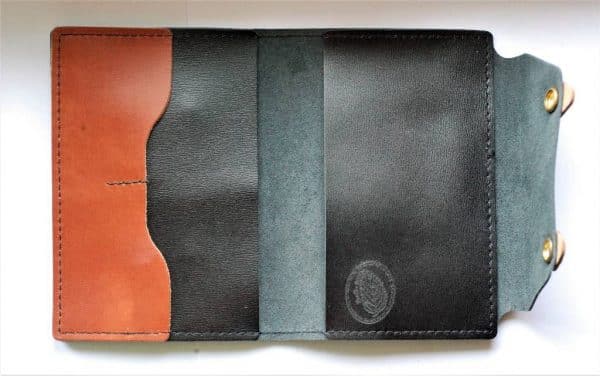 Protège-passeport / permis de conduire / carte grise Noir Cognac émeraude