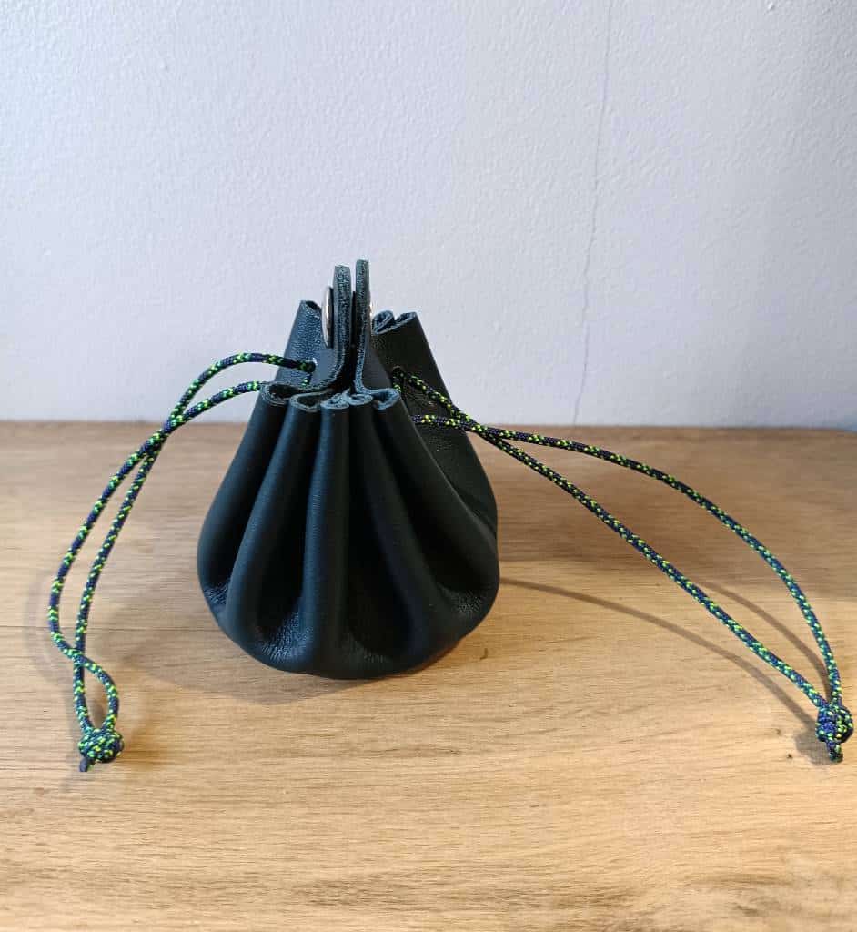 Bourse porte monnaie en cuir fabriquée en france bleu canard et vert