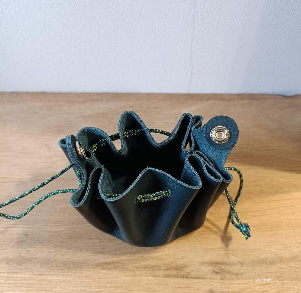 Bourse porte monnaie en cuir fabriquée en france bleu canard et vert