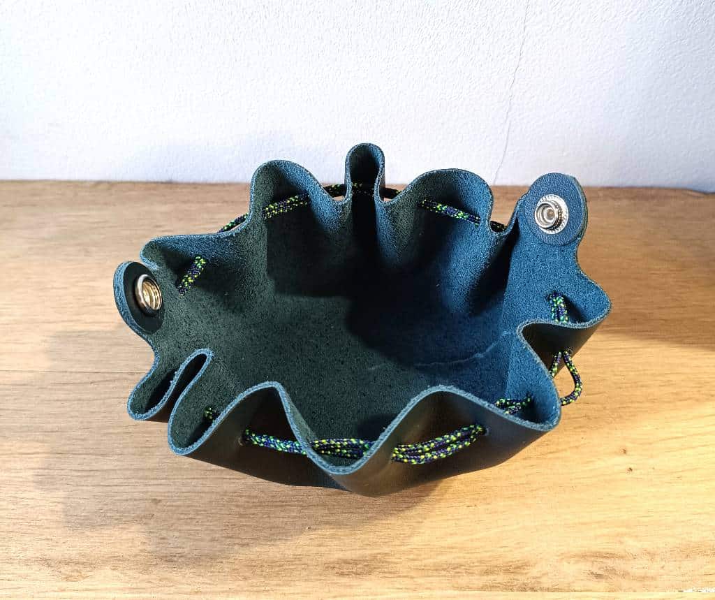 Bourse porte monnaie en cuir fabriquée en france bleu canard et vert